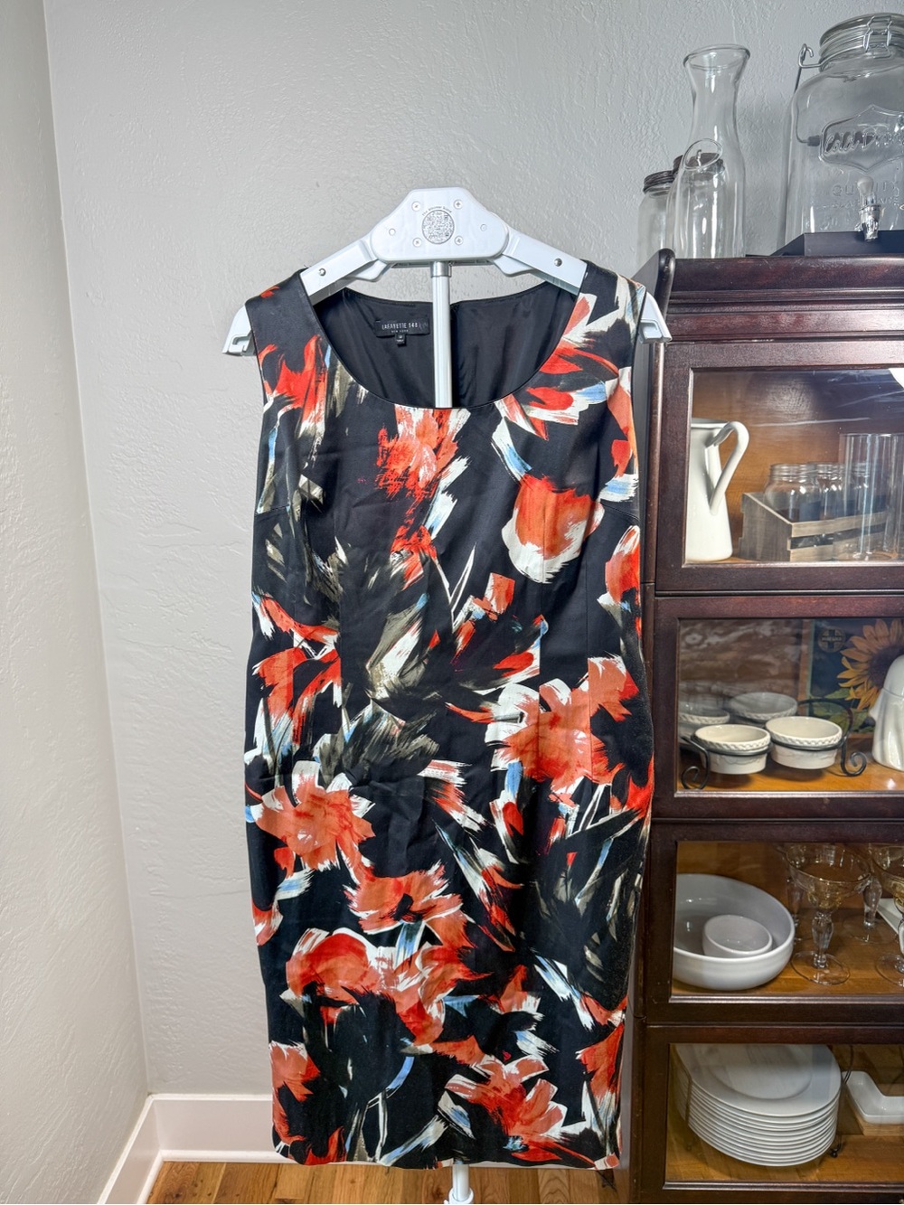 Lafayette 148 New York Floral Sheath Sleeveless Midi Dress Size 12